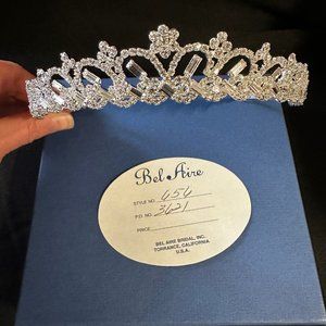 Bel Aire silver, rhinestone tiara, STUNNING, LIKE NEW
